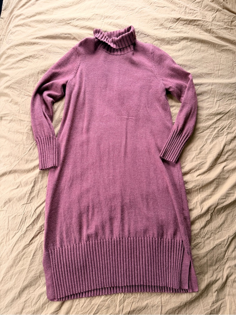 Eileen Fisher Turtleneck Knit wool Sweater Dress - Terra cotta